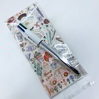 Image 1 of Chrome 4-colour Biro with Pao-y Artwork, designed by Inkymole.