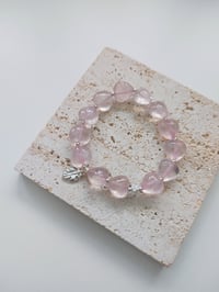 Image 3 of pink heart bracelet 粉晶爱心手链