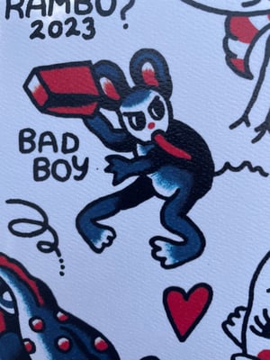 Print of flash by Mia Rambo on watercolor paper mouse bugs butterflies cherub