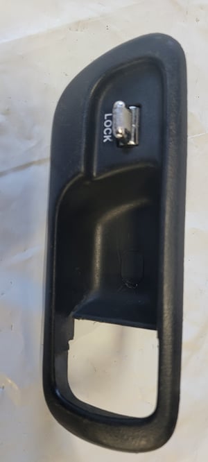 Image of 94-01 Acura Integra OEM Interior Door Handle Trim Coupe Lock Black LH DRIVER