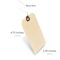 Image 2 of GILLRAJ Shipping Tags with Wires Attached 4 3/4 x 2 3/8 inches - Pack of 100 - Manila Paper Hang Tag