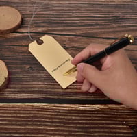 Image 3 of GILLRAJ Shipping Tags with Wires Attached 4 3/4 x 2 3/8 inches - Pack of 100 - Manila Paper Hang Tag