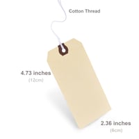 Image 2 of GILLRAJ Shipping Tags with Strings Attached 4 3/4 x 2 3/8 inches - Pack of 100 - Strung Manila Paper