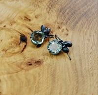 Image 2 of Green amethyst cluster drop earrings 