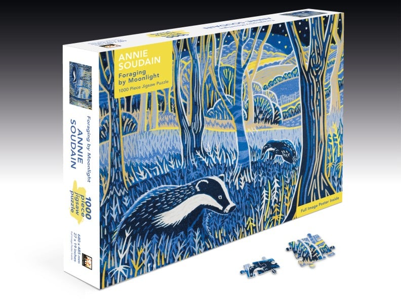 Annie Soudain: Foraging by Moonlight 1000 Piece Sustainable Jigsaw Puzzle