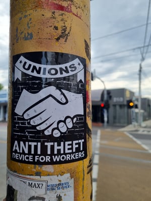 Image of "Unions: anti theft devices for workers" sticker 10pk XL