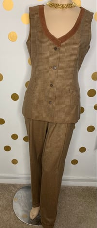 Image 1 of Linda Allard 2 Piece Wool Vest Suit - Size: 10