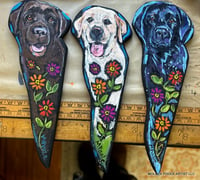 Image 2 of Black Lab Zinnia Garden Fairy Folk Art