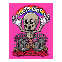 Lo Key - "LETS GET VIOLENT" Metal Sign (Cartoon Edition)