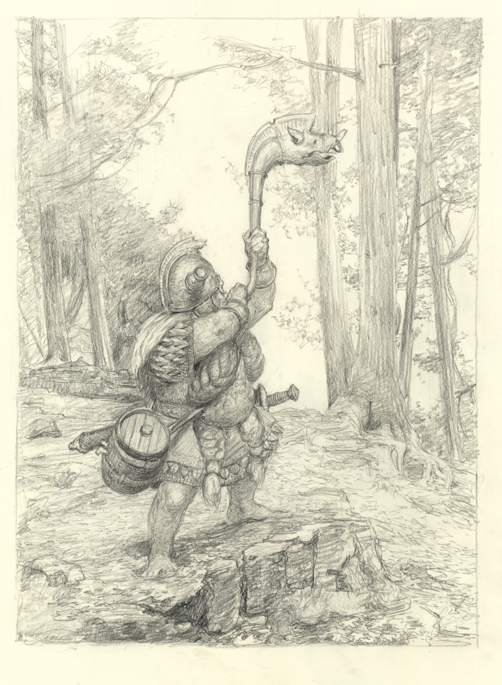Dwarf Carnyx A3 Print