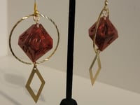 Image 3 of Ruby dice earrings
