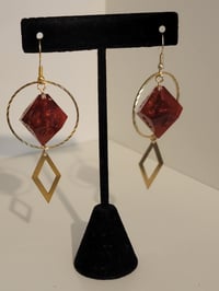 Image 4 of Ruby dice earrings