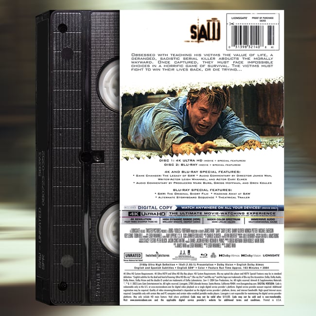 Retro VHS Slipcover Series #3: SAW (2004) | cinemasochist