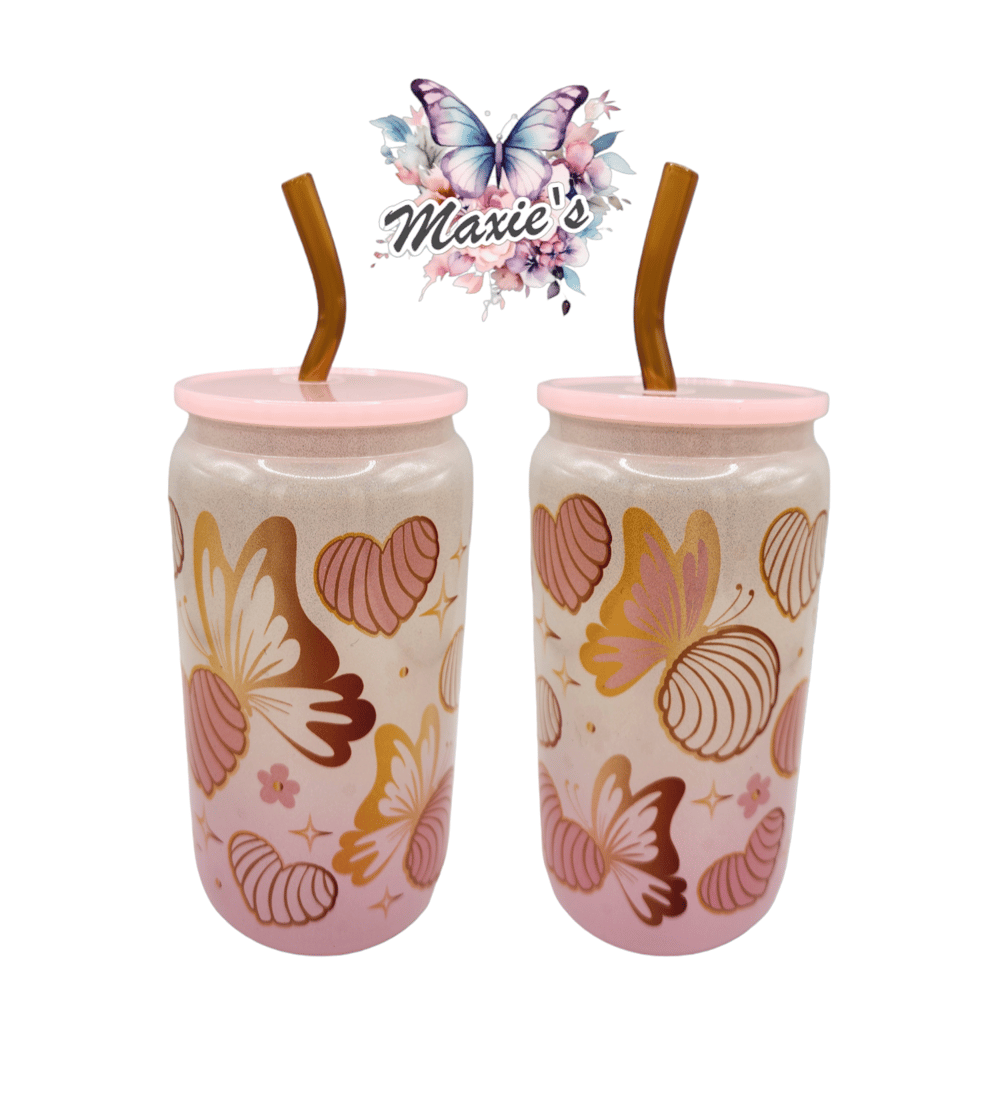 Image of Fantasy Concha & Butterflies Graphic 16oz Libbey Cup