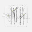 Vinyl wall sticker decal art - Birch Forest Trees ( 5 TREES ) - 068
