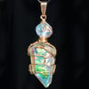 Angel Aura Quartz 14K GF Pendant with Vintage Crystal Bead