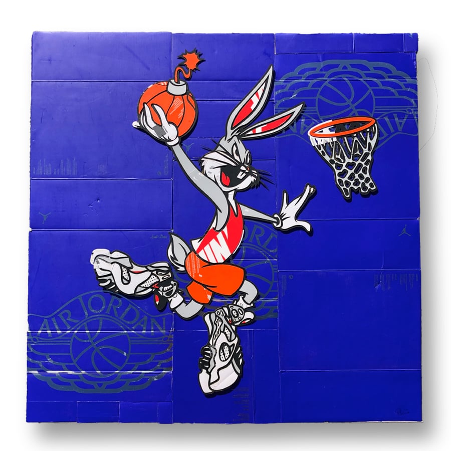 Image of Space Jammin Laser Cut, Stacked & Wrapped Wood Panel