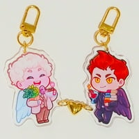 Image 3 of GO Aziraphale & Crowley Heart Magnet Charm