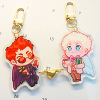 Image 2 of GO Aziraphale & Crowley Heart Magnet Charm