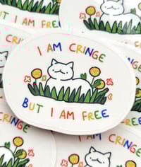 Image 2 of Cringe but Free - Transparent Sticker