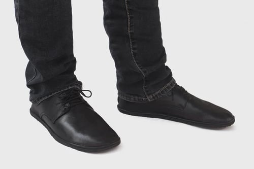Plain Toe Derby in Veg-tanned Lustrous Black | The Drifter Leather ...