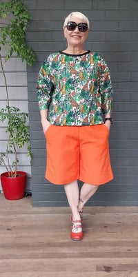 Image 3 of Textured cotton shorts -orange 