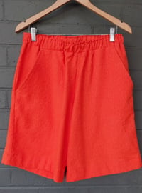 Image 4 of Textured cotton shorts -orange 