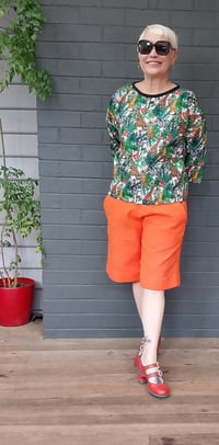 Image 1 of Textured cotton shorts -orange 