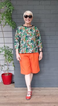 Image 2 of Textured cotton shorts -orange 