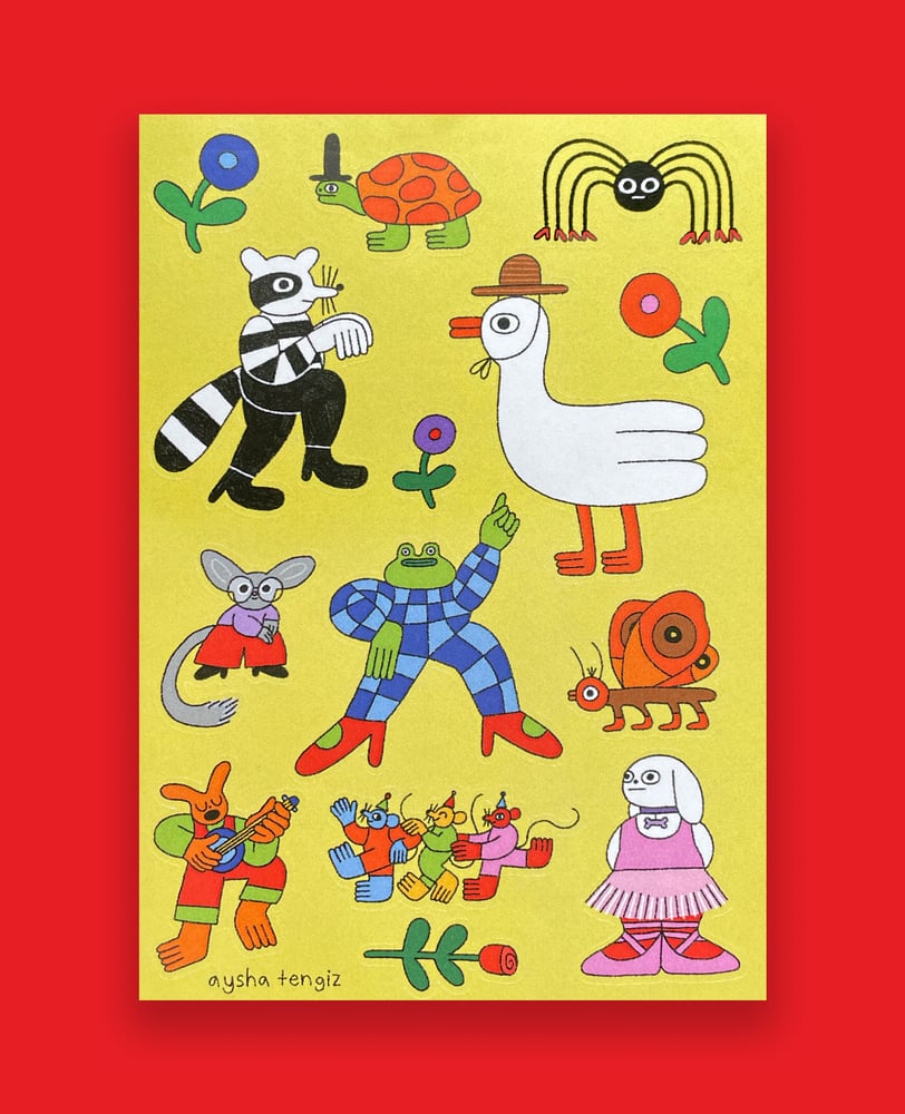Image of A6 Animals Sticker Sheet