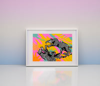 Image of Fighting Leopards  Screenprint