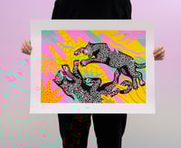 Image 1 of Fighting Leopards  Screenprint