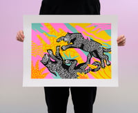 Image of Fighting Leopards  Screenprint