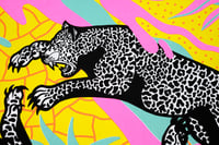 Image of Fighting Leopards  Screenprint