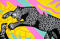 Image 5 of Fighting Leopards  Screenprint