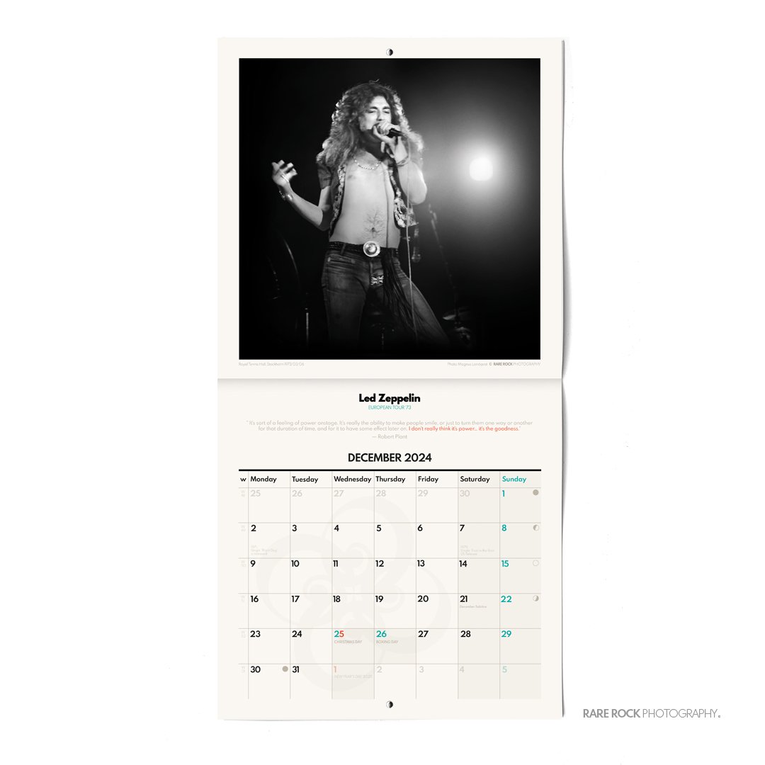 Led Zeppelin Wall Calendar 2024 | Rare Rock Photography