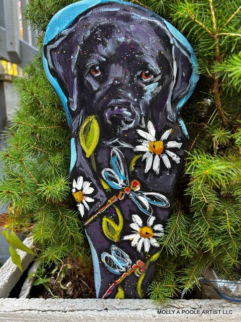 Black Lab Blue Wake Hand Towel by Molly Poole - Fine Art America