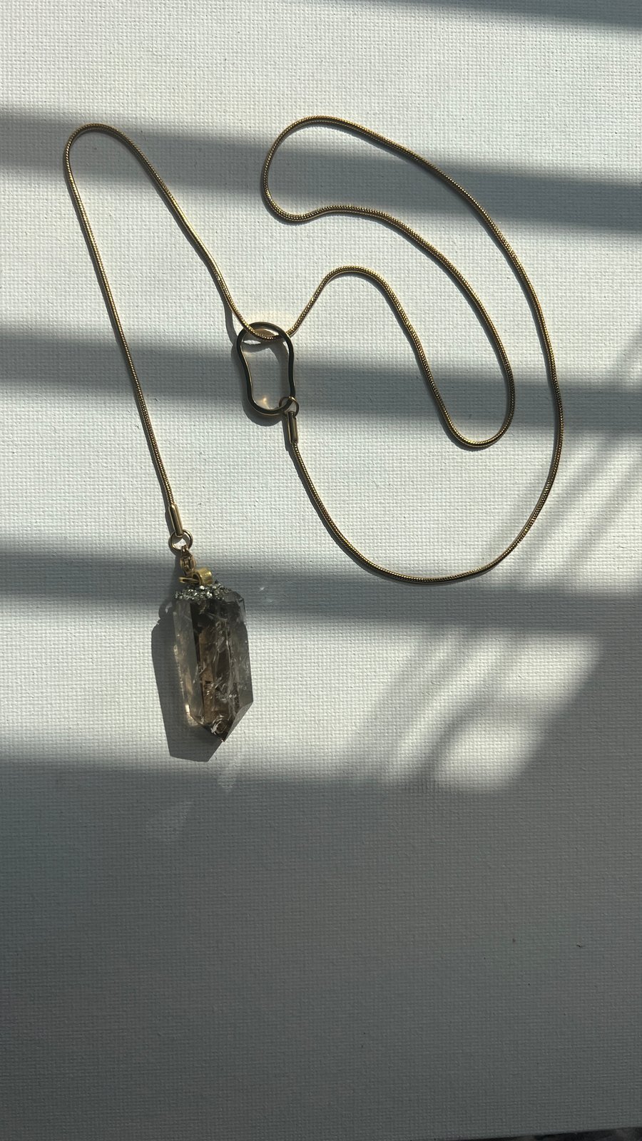 Image of 26 DROP • Long Lariat Necklace | Smokey Quartz