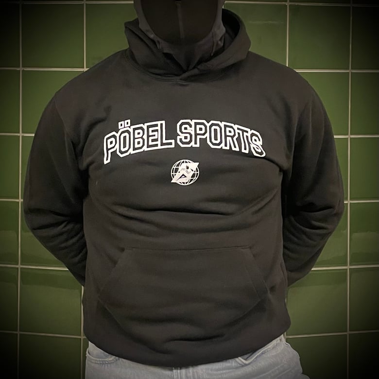 Image of Pöbel Sports Hoodie Chest Logo Black Unisex