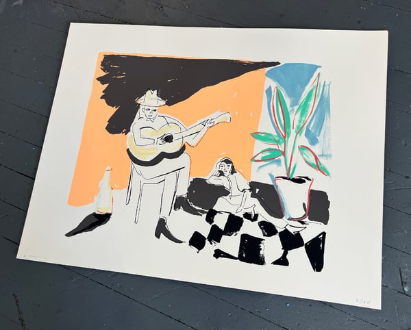 Image of 'A Man Plays Waitin' Around To Die On The Guitar' Print