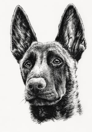 Portrait of a Belgian Shepherd - Malinois
