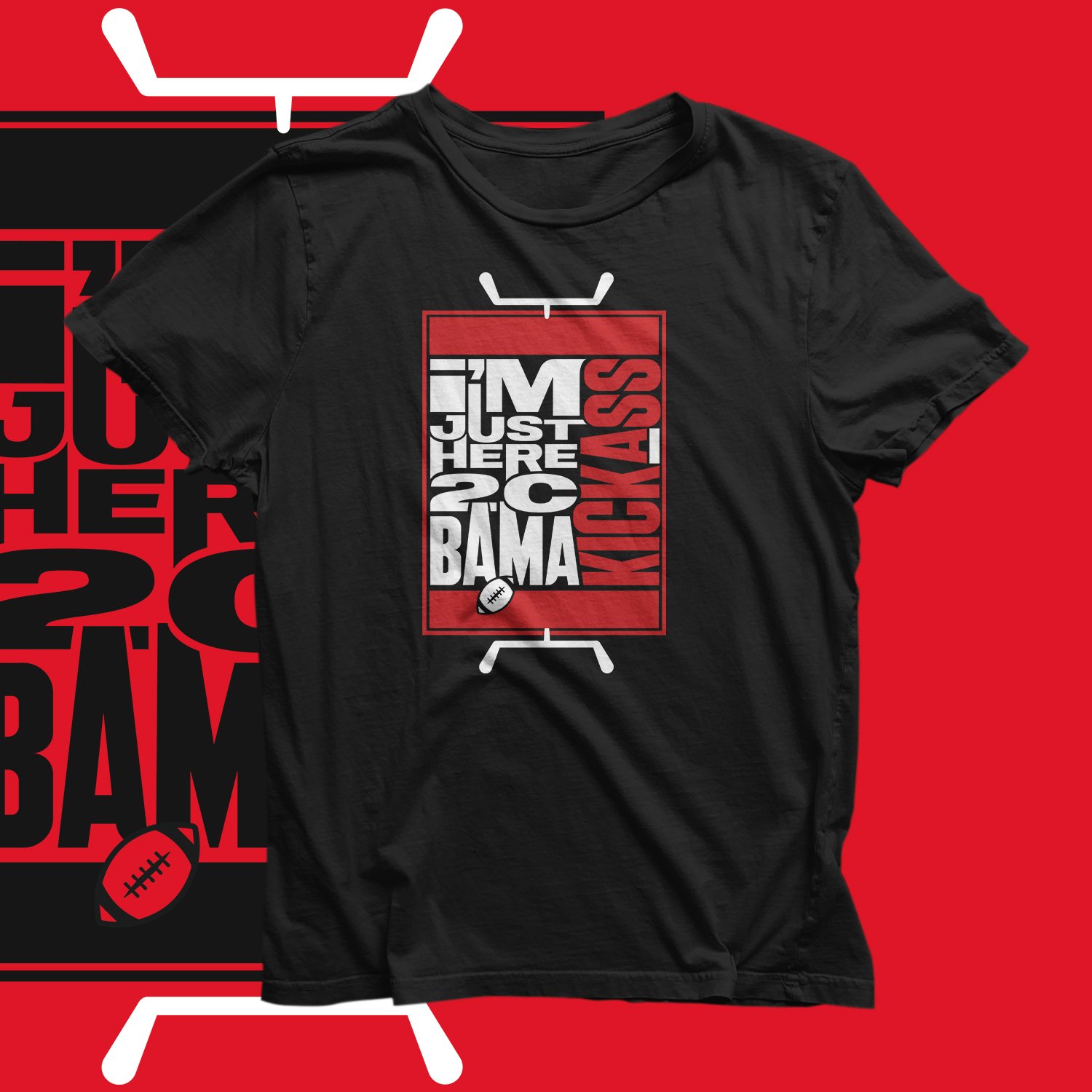 Image of Bama Kick Ass Tee (Black)