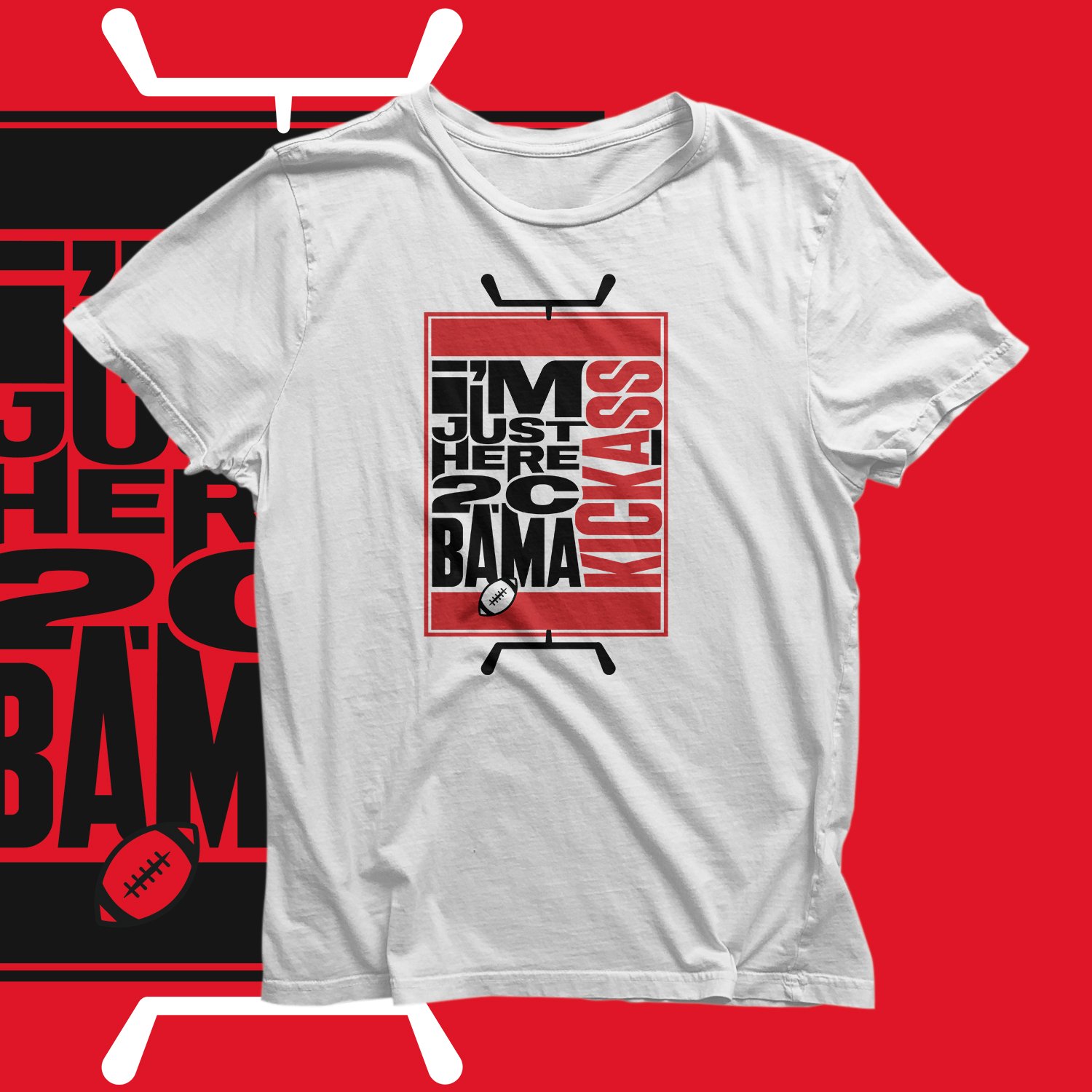 Image of Bama Kick Ass Tee (White)