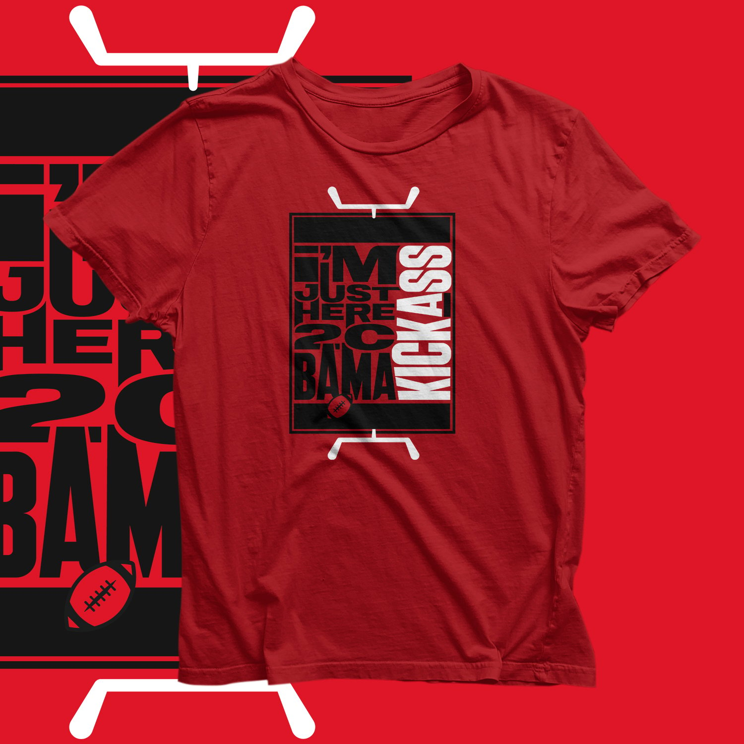 Image of Bama Kick Ass Tee (Red)