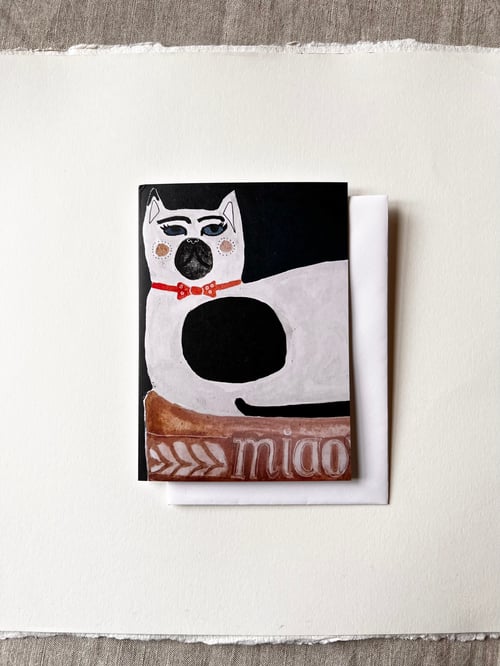 Image of Staffordshire Spotty Cat Greetings Card