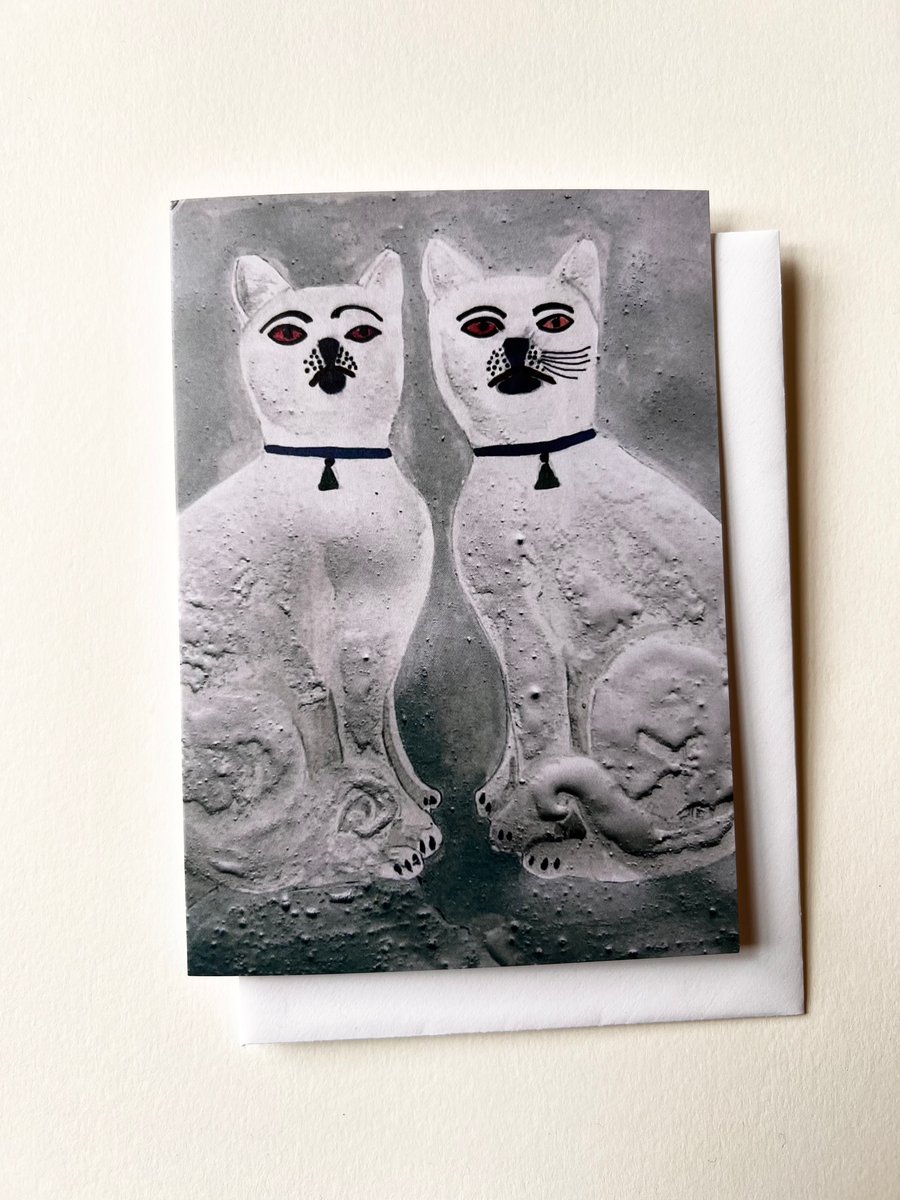 Image of Staffordshire Cats Greetings Card