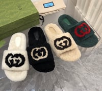 Image 1 of GG Shearling Slides