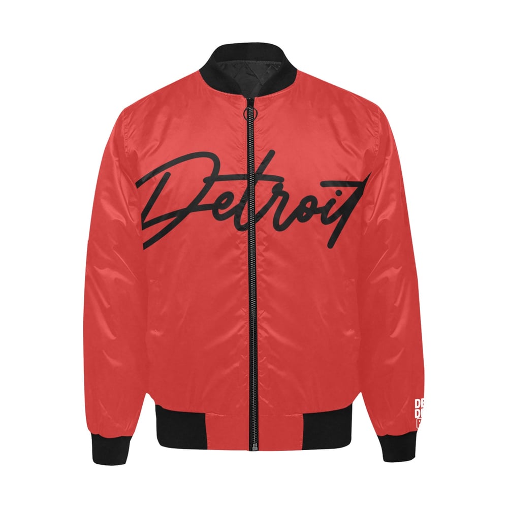 Image of Red.Black Detroit Printed Bomber