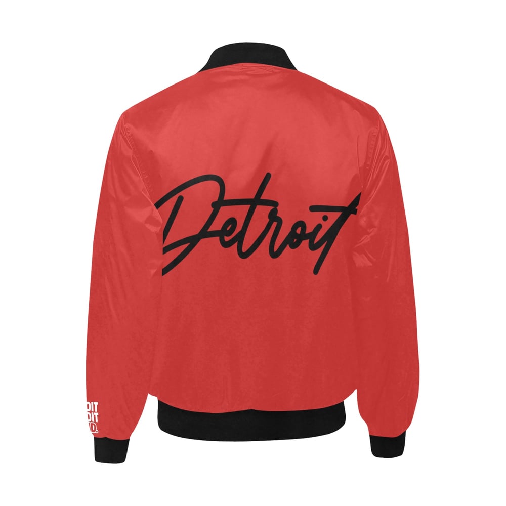 Image of Red.Black Detroit Printed Bomber