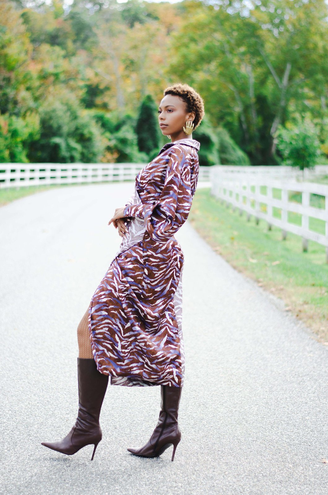 Hanifa Carrie Mixed Zebra Print Faux Wrap Dress | Golden Bird Boutique